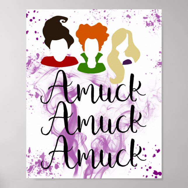Springa Amuk, Cute Halloween Hocus Pocus Witch Pos Poster (Framsidan)
