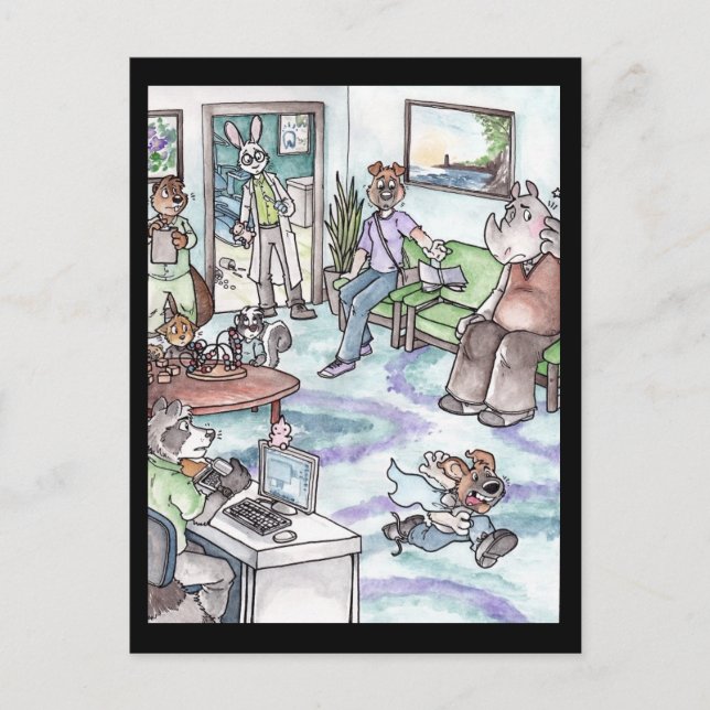 Springa Away! Vykort (Framsida)