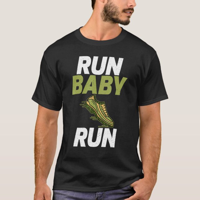 Springa Baby Springa Marathon Springer T Shirt (Framsida)