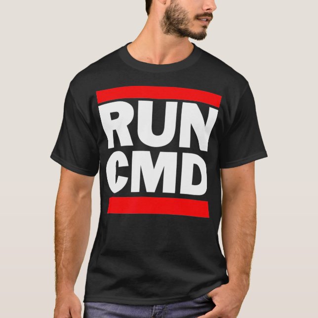 Springa-CMD Funny Command Prompt Computer Programm T Shirt (Framsida)