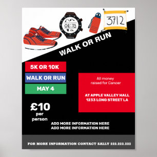 SPRINGA ELLER WALK-insamlare poster