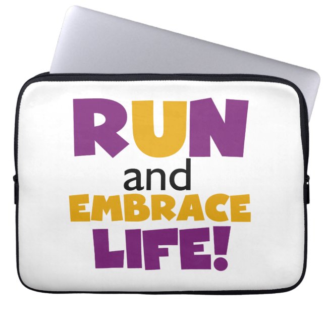 Springa Embrace Life Lila Gult Laptop Fodral (Framsidan)