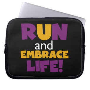Springa Embrace Life Lila Gult Laptop Sleeve