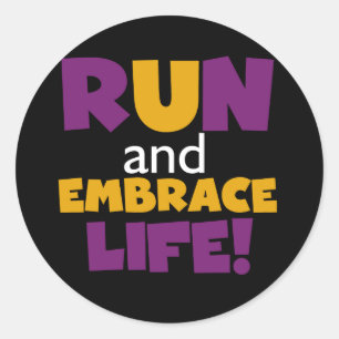 Springa Embrace Life Lila Gult Runt Klistermärke