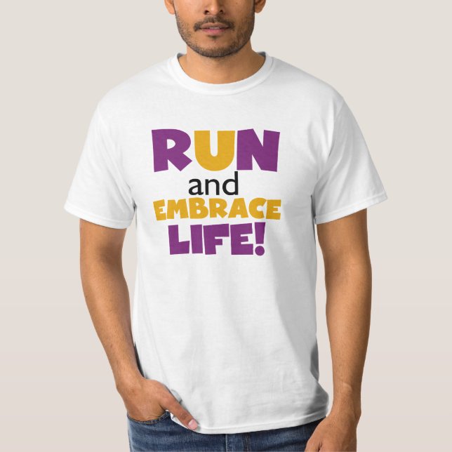 Springa Embrace Life Lila Gult T Shirt (Framsida)