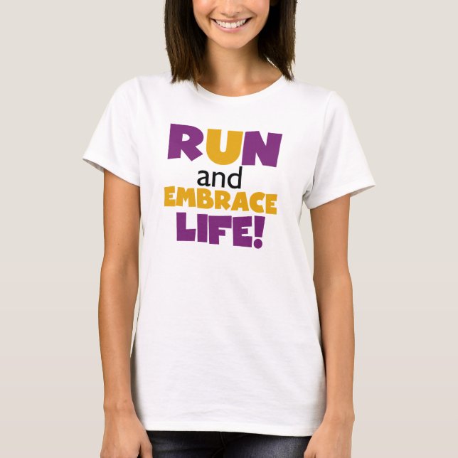 Springa Embrace Life Lila Gult T Shirt (Framsida)