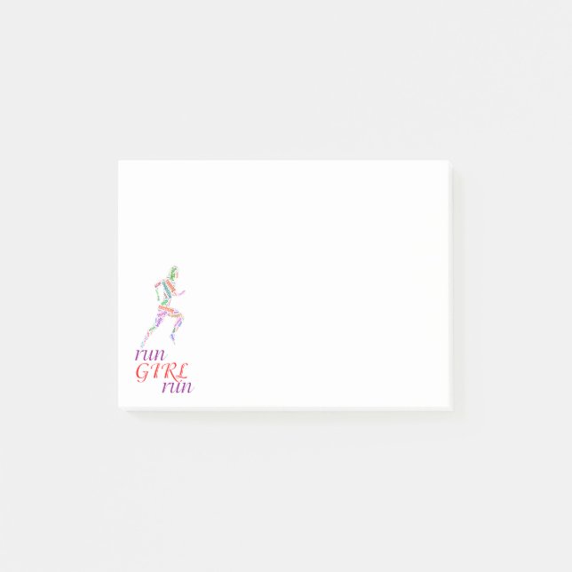 Springa flicka, springa post-it block (Framsida)