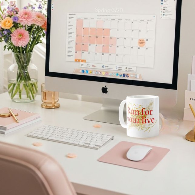 "Springa för ditt liv - Motivering av Elegant-offe Kaffemugg (Skapare uppladdad)