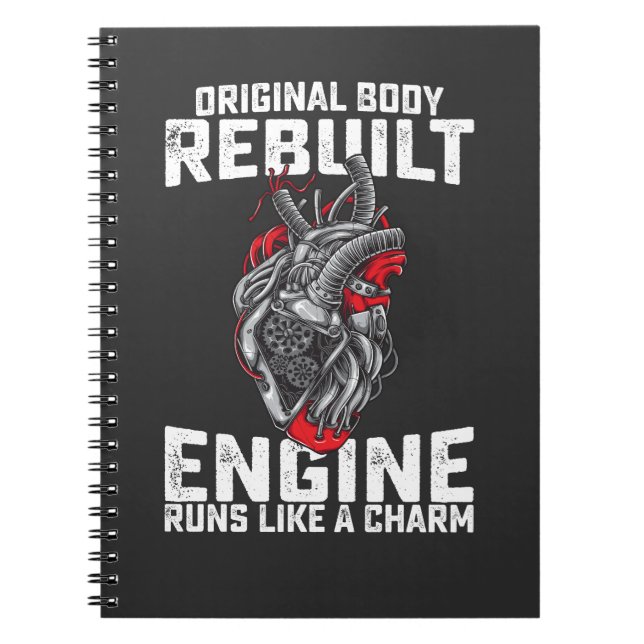 Springa för ombyggd motor från originalhöljet som  anteckningsbok (Framsidan)