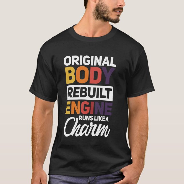 Springa för ombyggd motor från originalhöljet som  t shirt (Framsida)