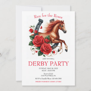 Springa för Ro Tävling Horse Derby Party Inbjudningar