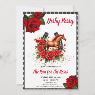 Springa för Ro Tävling Horse Derby Party Inbjudningar