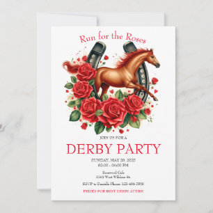 Springa för Ro Tävling Horse Derby Party Inbjudningar