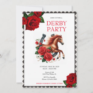 Springa för Ro Tävling Horse Derby Party Inbjudningar