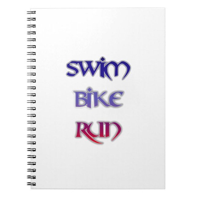 Springa för Triathlonsimmacykel Anteckningsbok Med Spiral (Framsidan)