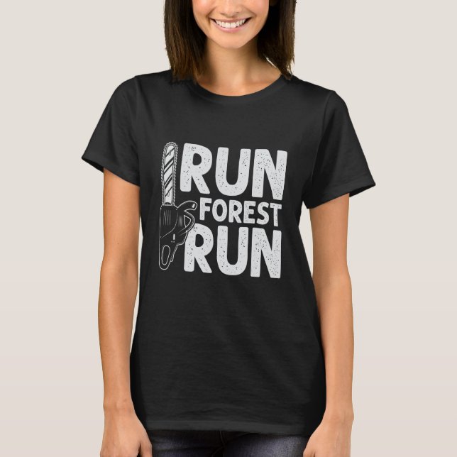 Springa Forest Springa Lumberjack Chainsåg Arboris T Shirt (Framsida)