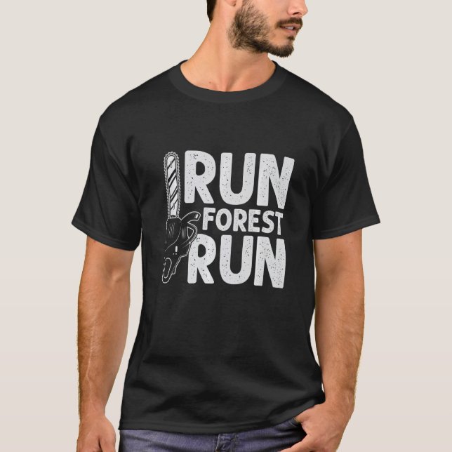 Springa Forest Springa Lumberjack Chainsåg Arboris T Shirt (Framsida)