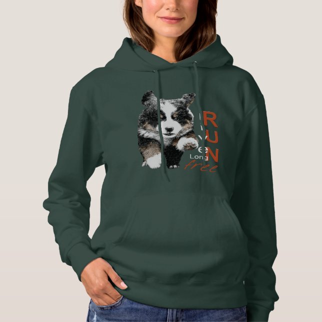 Springa Free Berner Puppy hoodie sweatshirt Tee (Framsida)