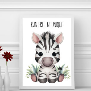Springa Fritt, Var Unik - Baby Zebras Nurseries Vä Poster