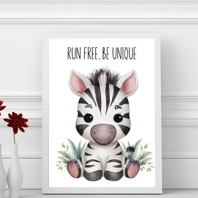 Springa Fritt, Var Unik - Baby Zebras Nurseries Vä Poster (Skapare uppladdad)