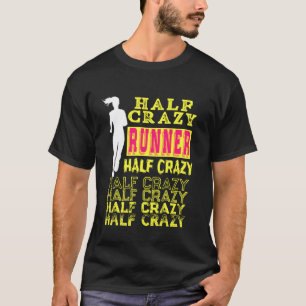 Springa Funny Halva Marathon Springer som kör Sark T Shirt