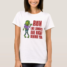 Springa gillar Zombies bakom dig T-shirt