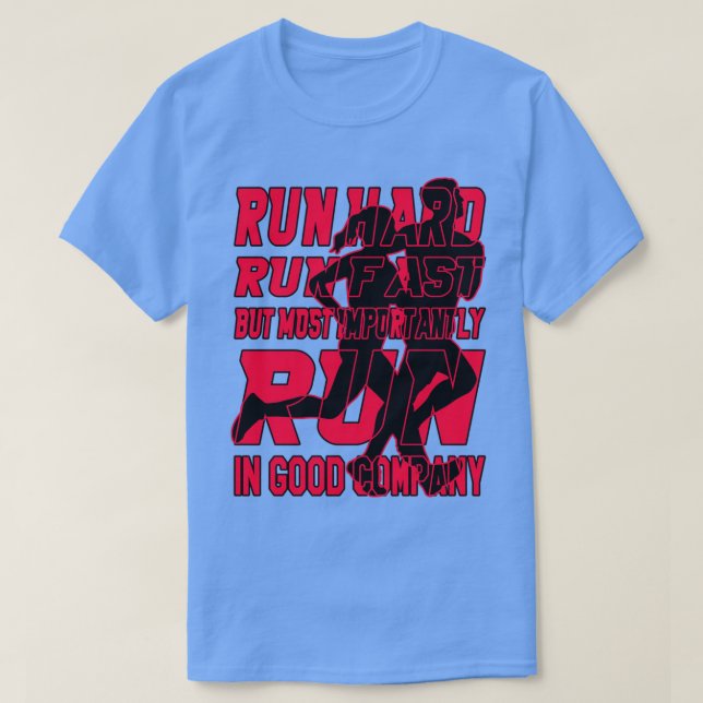 Springa, hård och snabb röd t shirt (Design framsida)
