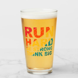 Springa hårt, var stark, tänka stor glaskopp