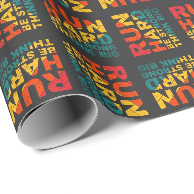 Springa hårt, var stark, tänka stor presentpapper (Rullad Hörn)