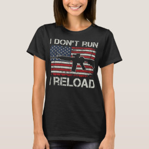 Springa I Reload - Pro Guns AR15 USA flagga Funn T Shirt
