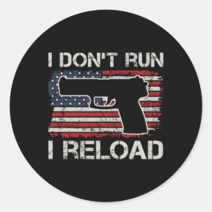 Springa I Reload Pro Guns Pistol USA flagga Gun Runt Klistermärke