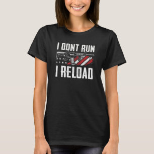 Springa I Reload USA flagga Pro Guns Funny Gun T Shirt