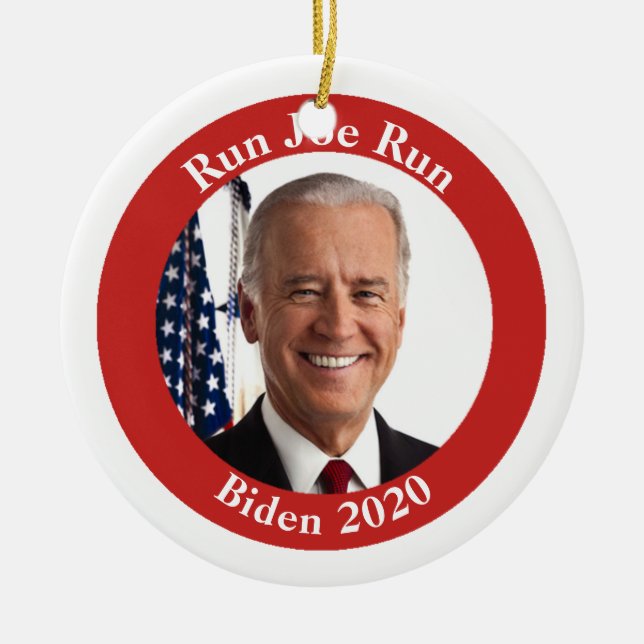 Springa Joe Springa - Biden 2020 - Er text på baks Julgransprydnad Keramik (Framsidan)