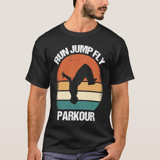 Springa Jump Fly Parkour 1 T Shirt (Framsida)