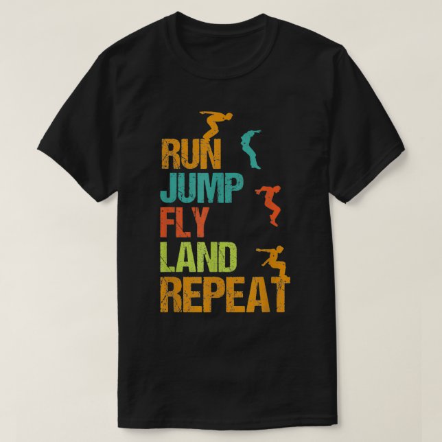 Springa-jump Fly Repeat, Parkour T Shirt (Design framsida)