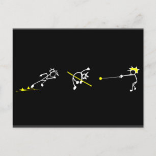 Springa Jump Throw Stickman Track & Fält Athletics Vykort