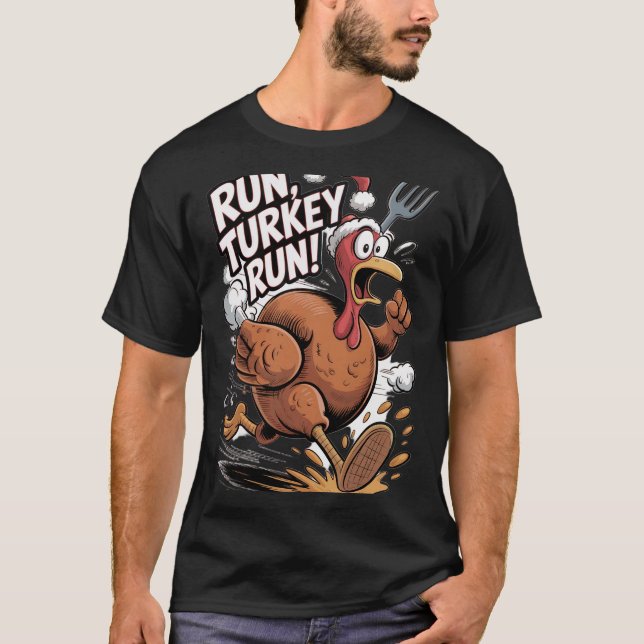 Springa Kalkon Springa T Shirt (Framsida)