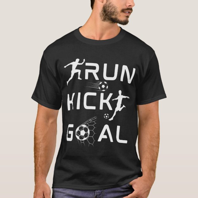 Springa Kick Goal Ocer Älskare T Shirt Design (Framsida)