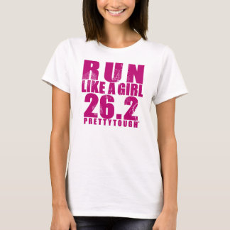 Springa LIke a Girl 26.2 Söt Tuff T-shirt