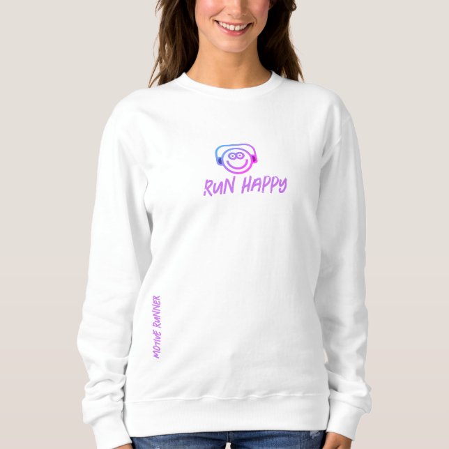 Springa Lycklig Kvinnors sötskjorta T Shirt (Framsida)