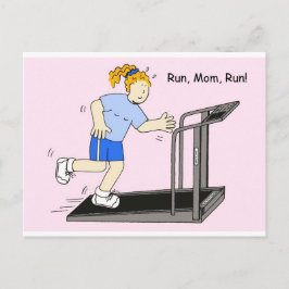 Springa Mamma Springa Dam om Treadmill Vykort