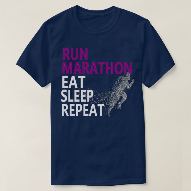 Springa Marathon Eat-Springer för viloläge Upprepa T Shirt (Design framsida)