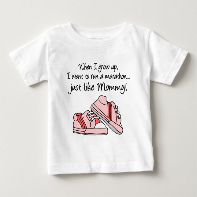 Springa Marathon precis som Mamma (Rosa) T-shirt (Framsida)