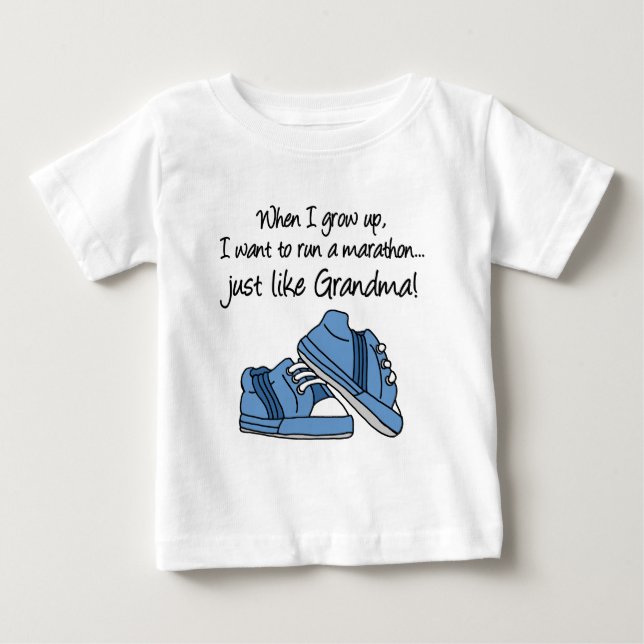 Springa Marathon precis som min mormor T-shirt (Framsida)