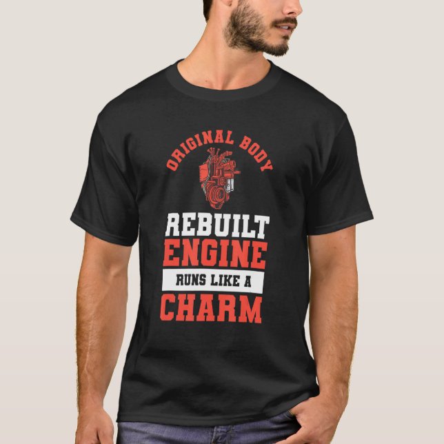 Springa med återbyggd motor som en charm Hea T Shirt (Framsida)