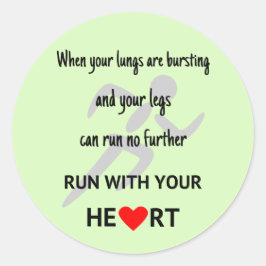 Springa med din hjärtmotivation sporter runt klistermärke