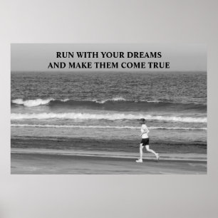 Springa med dina drömmar om motivation poster