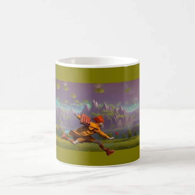 Springa med en blomma kaffemugg (Center)