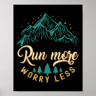 Springa mer oroa mindre löpning och jogging vintag poster