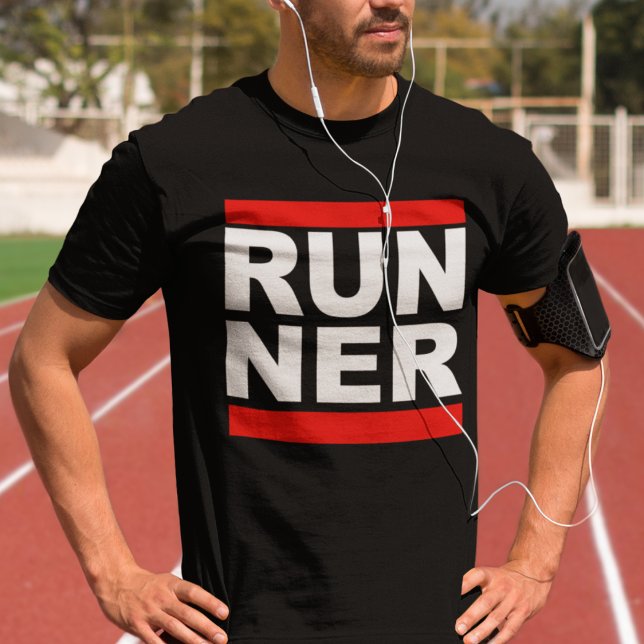 Springa Ner Funny Hip hop Running Satire T Shirt (Empower your stride with our bold 'run-ner' tee for men.)